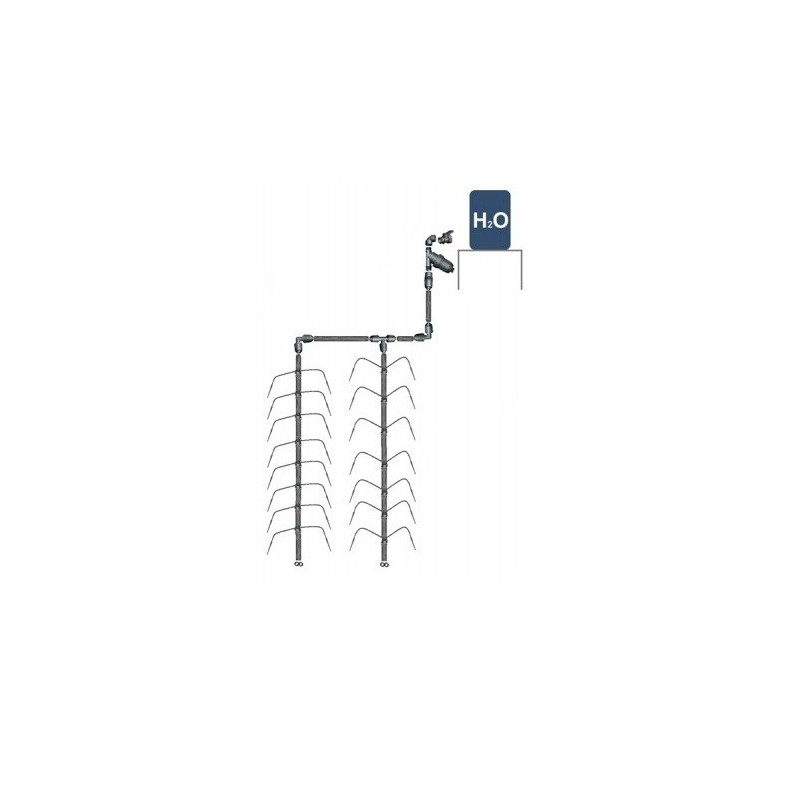 Šiltnamio laistymo sistema Dvikojis gravitacinis